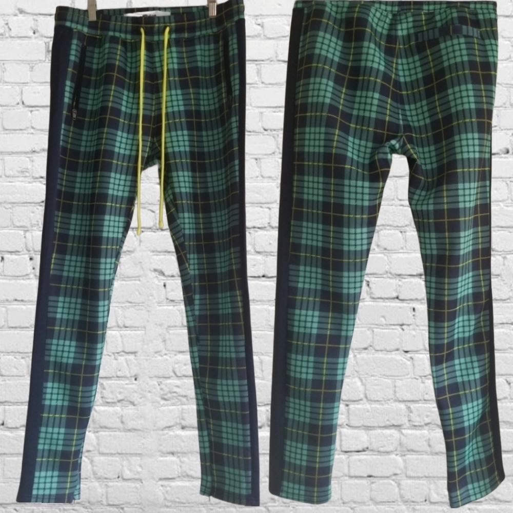 Offbeat Plaid Track Pants